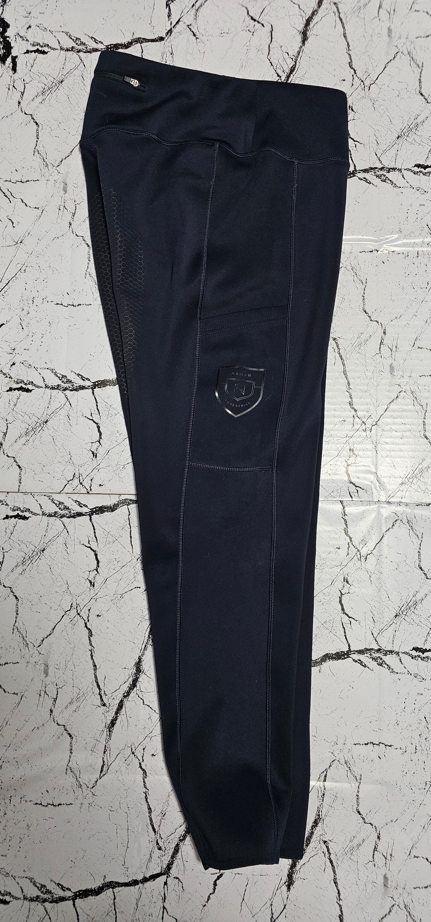 XL Asmar Knee Patch Fleece Lined Breeches - Navy